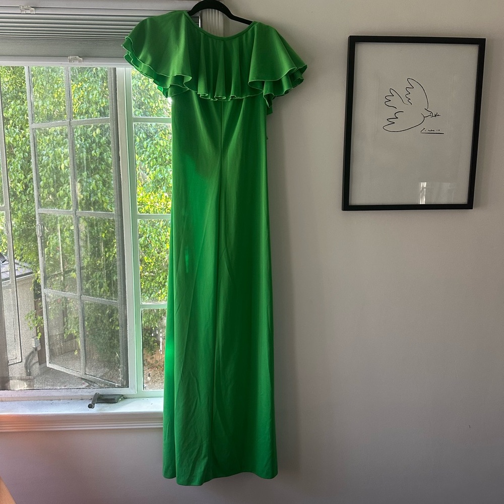 Vintage Green Ruffle Dress